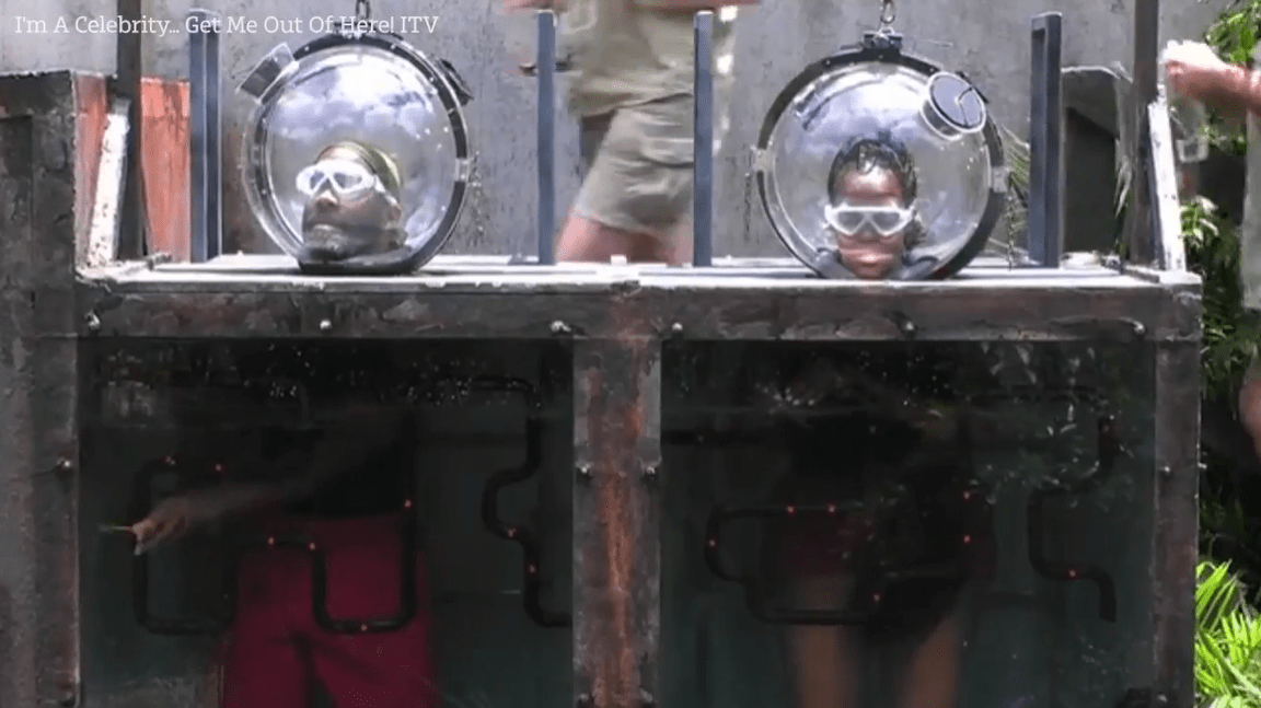 I'm A Celeb's Melvin Odoom and Oti Mabuse squeal in terror at tonight's Bushtucker Trial