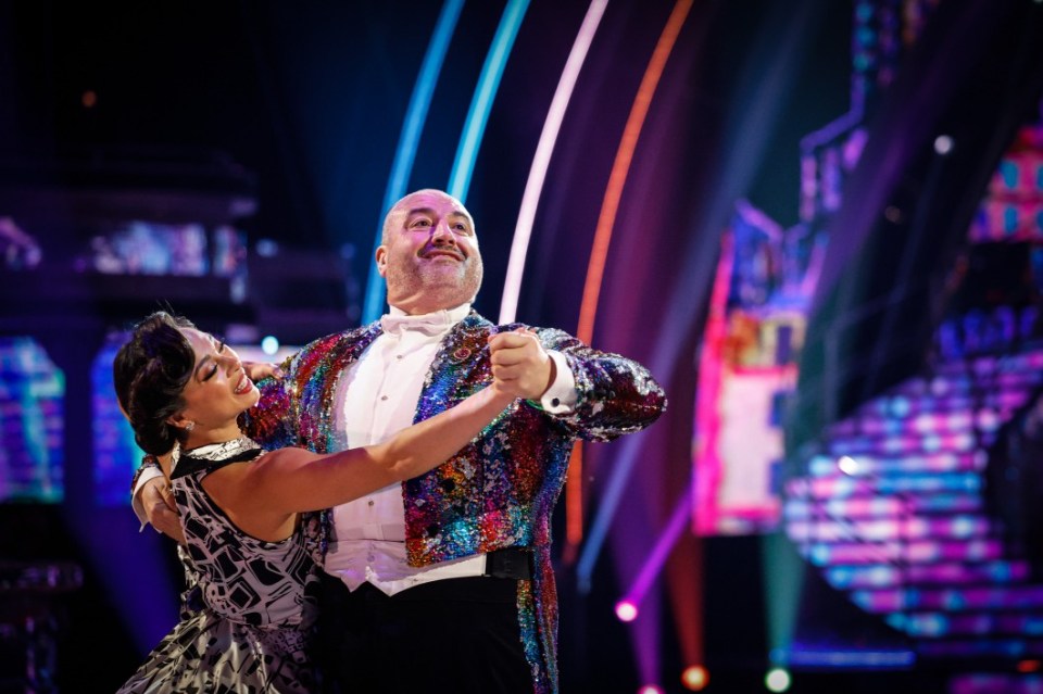 EMBARGOED TO 2000 SATURDAY NOVEMBER 9 For use in UK, Ireland or Benelux countries only BBC handout photo of Wynne Evans and Katya Jones , during the dress rehearsal for their appearance on the live show on Saturday for BBC1's Strictly Come Dancing. Picture date: Saturday November 9, 2024. PA Photo. See PA story SHOWBIZ Strictly. Photo credit should read: Guy Levy/BBC/PA Wire NOTE TO EDITORS: Not for use more than 21 days after issue. You may use this picture without charge only for the purpose of publicising or reporting on current BBC programming, personnel or other BBC output or activity within 21 days of issue. Any use after that time MUST be cleared through BBC Picture Publicity. Please credit the image to the BBC and any named photographer or independent programme maker, as described in the caption.