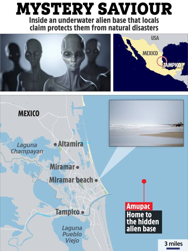 a map showing the location of an underwater alien base