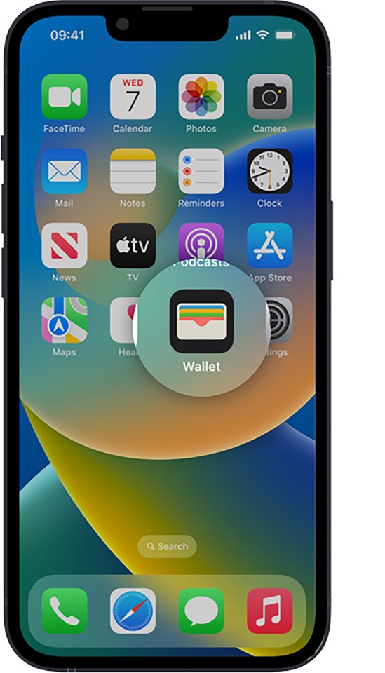 an iphone displays the wallet app on the home screen