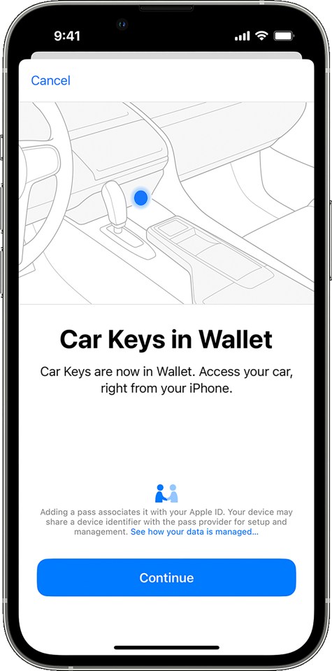 a phone screen that says car keys in wallet on it