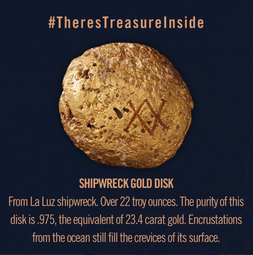 Other treasure includes a gold disk from a shipwreck