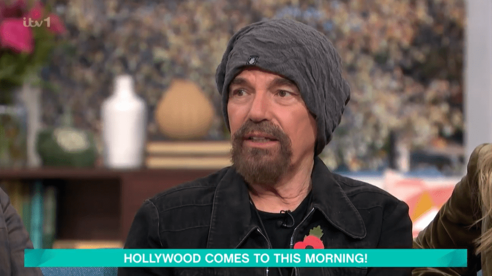 a man with a beard is on a tv show and the caption says hollywood comes to this morning