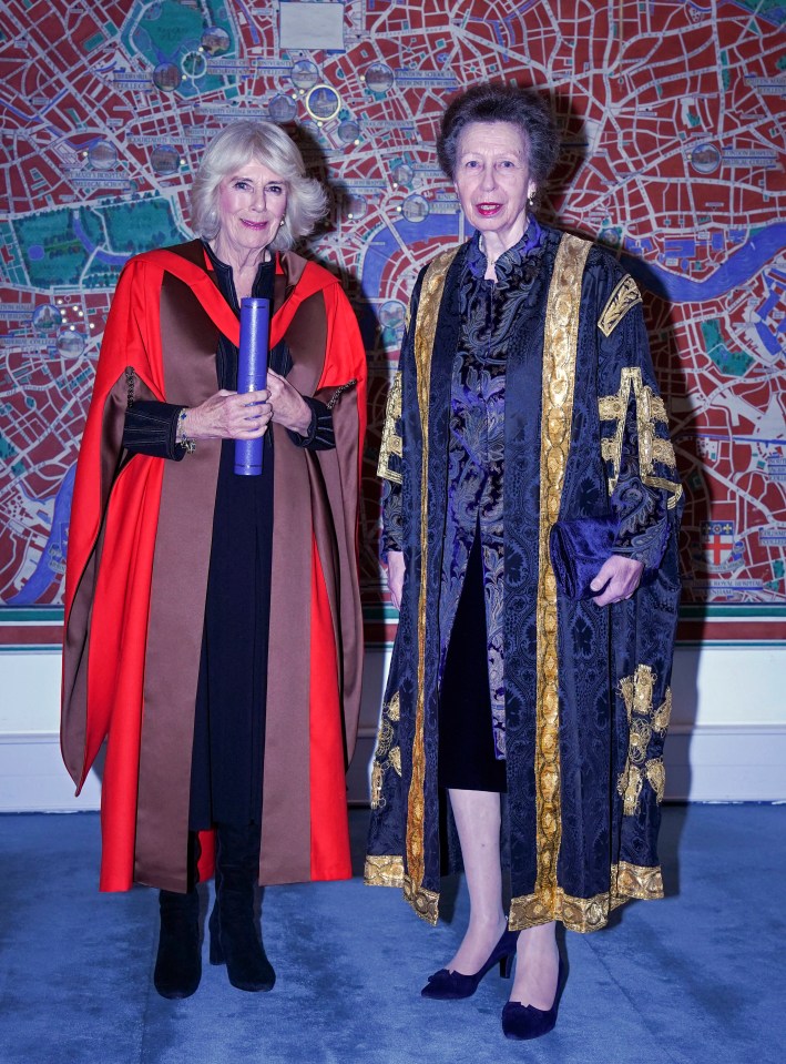 Queen Camilla was awarded an Honorary Doctorate of Literature at the University of London by Princess Anne