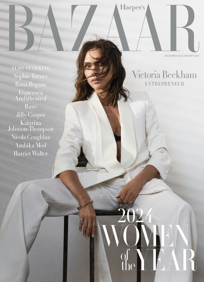 victoria beckham is on the cover of harper 's bazaar