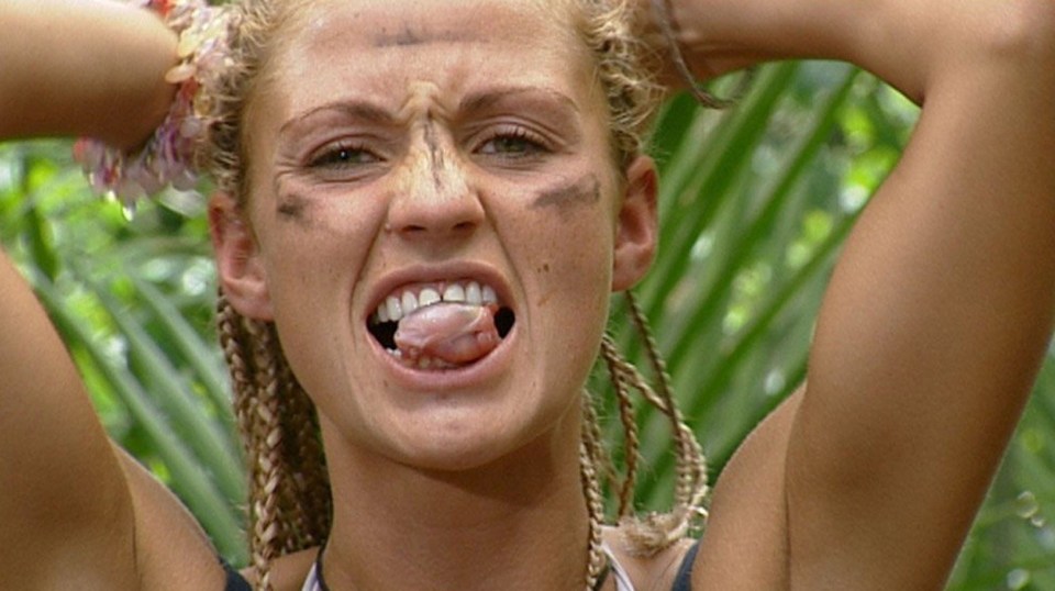 Jordan puts a fish eye on her tongue Mandatory Credit: Photo By REX FEATURES JORDAN DURING THE BITE FOR BITE CHALLENGE ‘I’M A CELEBRITY GET ME OUT OF HERE TV PROGRAMME, AUSTRALIA – 01 FEB 2004 No Merchandising Editorial Use Only