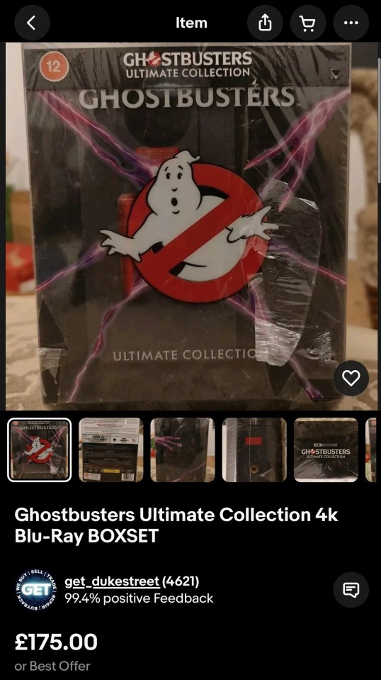 Ghostbusters Ultimate Collection 4K Blu-ray box set for sale.