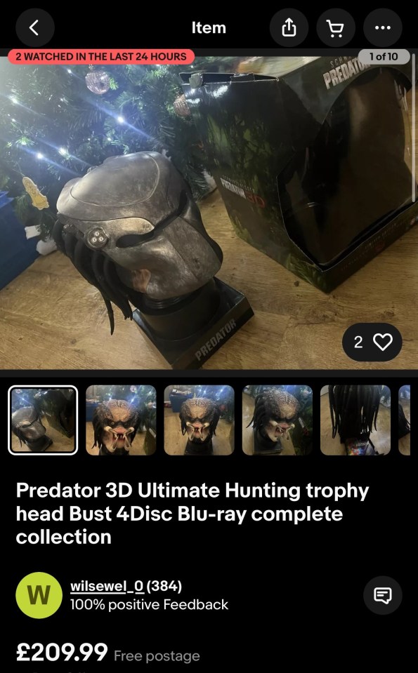 Predator 3D Ultimate Hunting trophy head bust and 4-disc Blu-ray collection.