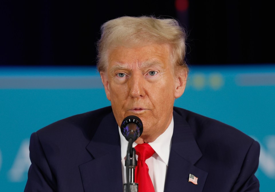 Donald Trump at a roundtable discussion.