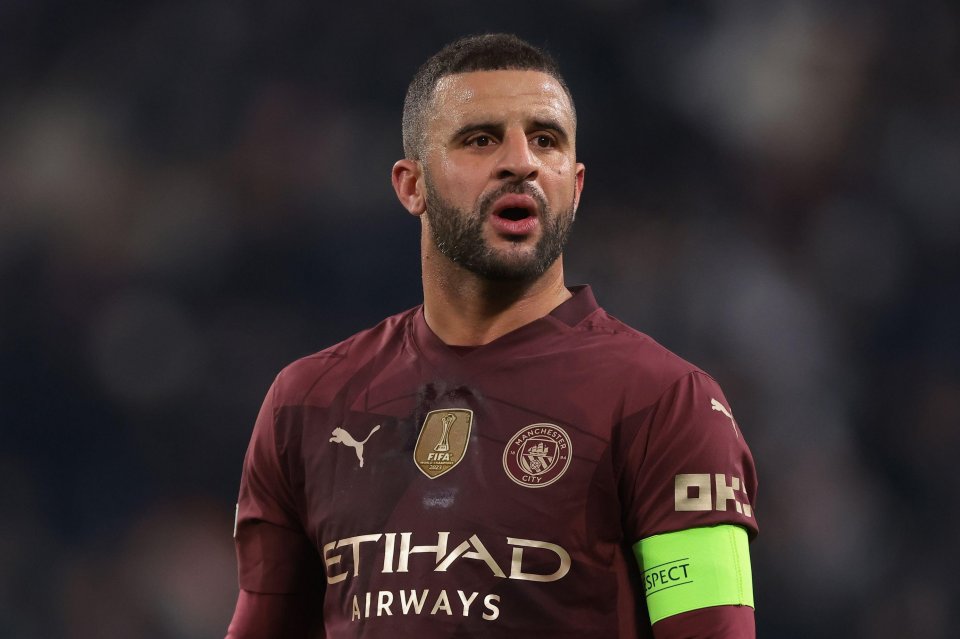 Kyle Walker of Manchester City during a UEFA Champions League match.