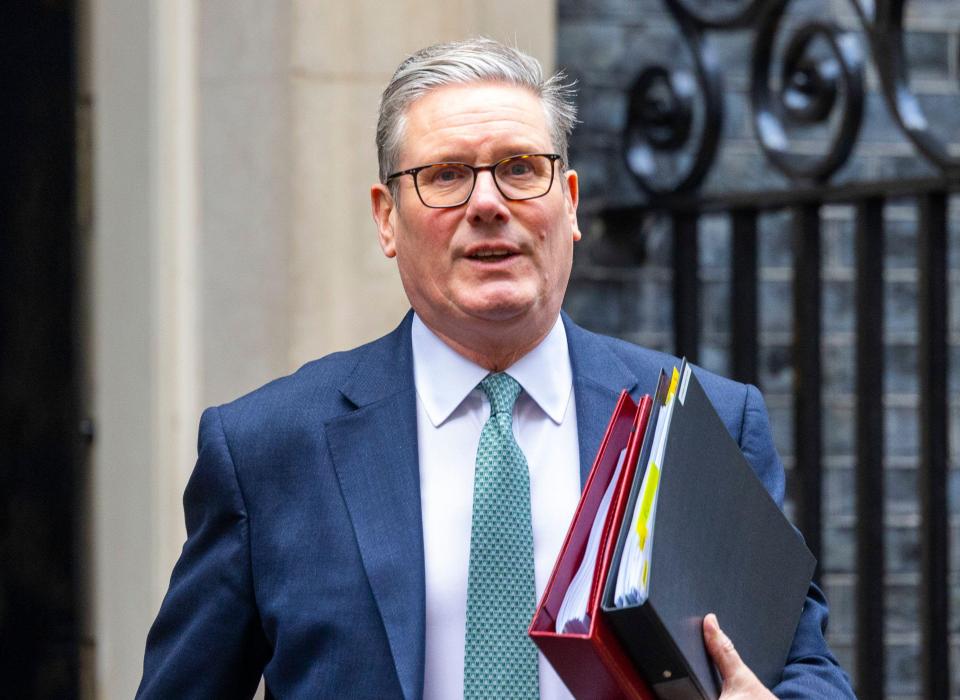 Keir Starmer leaving Number 10 for Prime Minister's Questions.