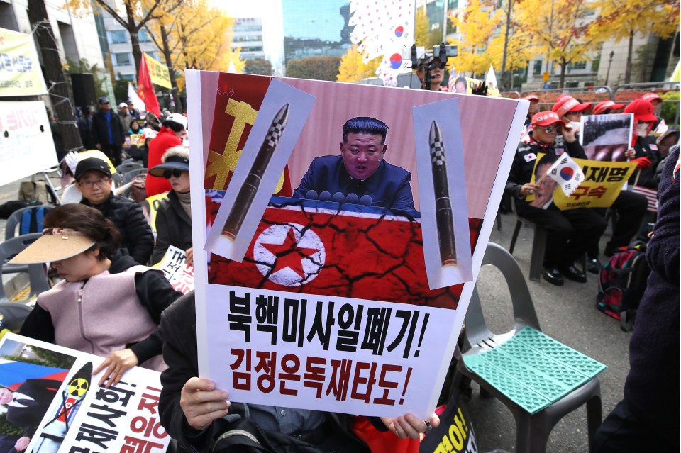 South Korean protesters attend an anti-North Korea rally on