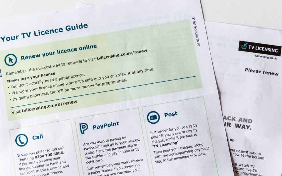 Instructions on how to renew a UK TV license online, by phone, mail, or at a PayPoint.