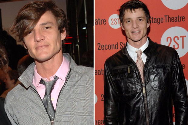 Comparison photo of Pedro Pascal at different ages.