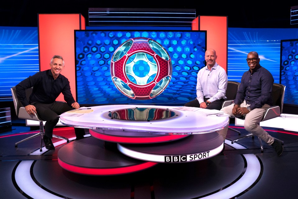 Gary Lineker, Alan Shearer, and Ian Wright on BBC Sport.