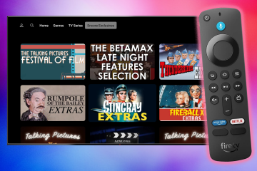 Fire TV remote and screen showing classic TV show selections.