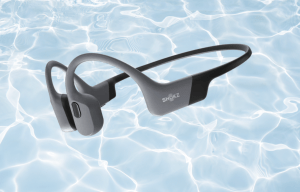 Shokz bone conduction headphones in water.