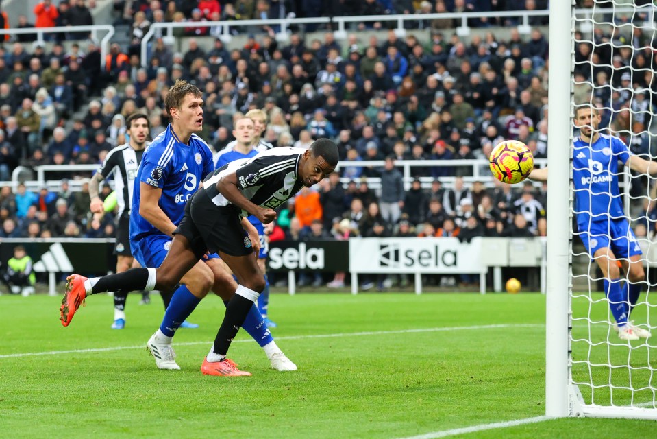 Alexander Isak of Newcastle United scores a goal.