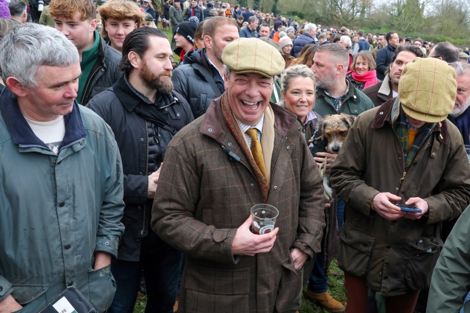 Nigel Farage, Reform UK party leader, at a hunt meet.