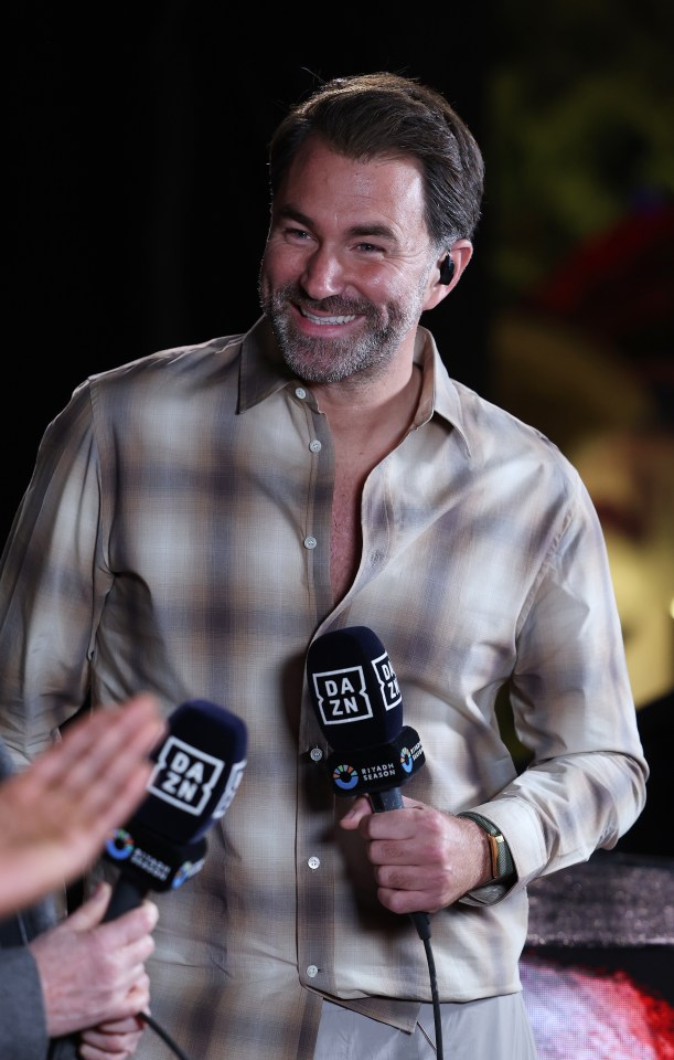 Eddie Hearn being interviewed by DAZN.