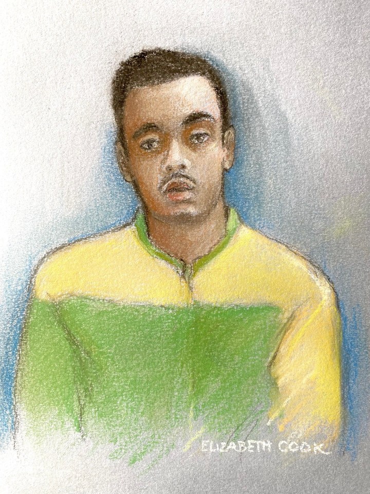 Court sketch of Nasen Saadi, charged with murder and attempted murder.