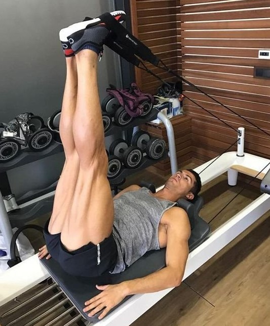 Cristiano Ronaldo doing Pilates.