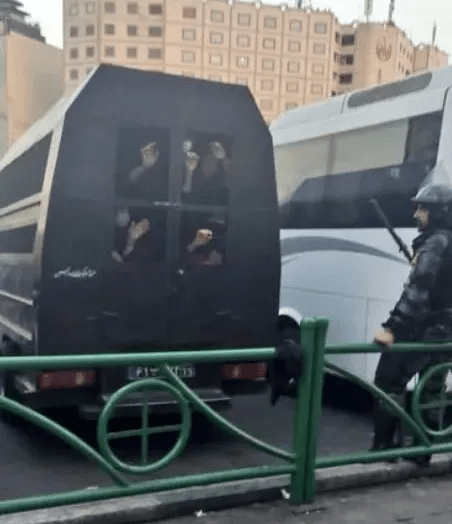 People detained in a vehicle.