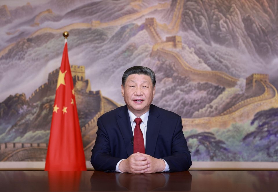 Xi Jinping delivering a New Year's message.