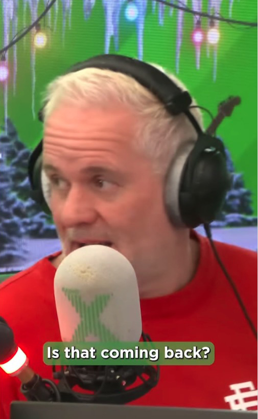 Martin Compston on Radio X, discussing the return of a show.
