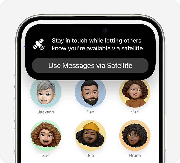 You'll be alerted when texting via satellite is available