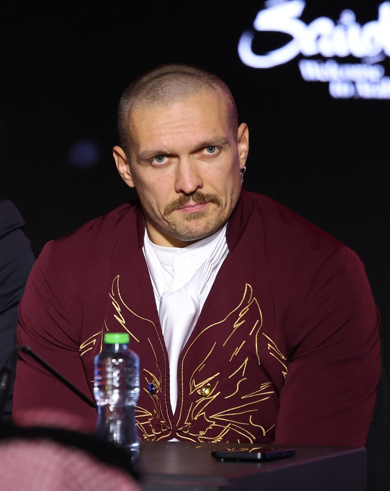 Oleksandr Usyk at a press conference.