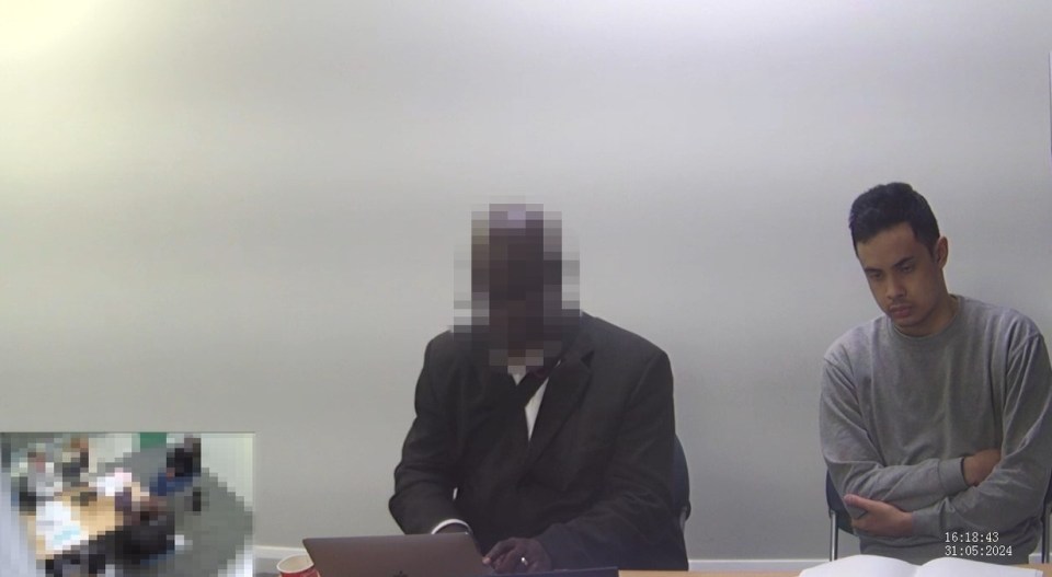 Screengrab of a police interview with Nasen Saadi, a murder suspect.