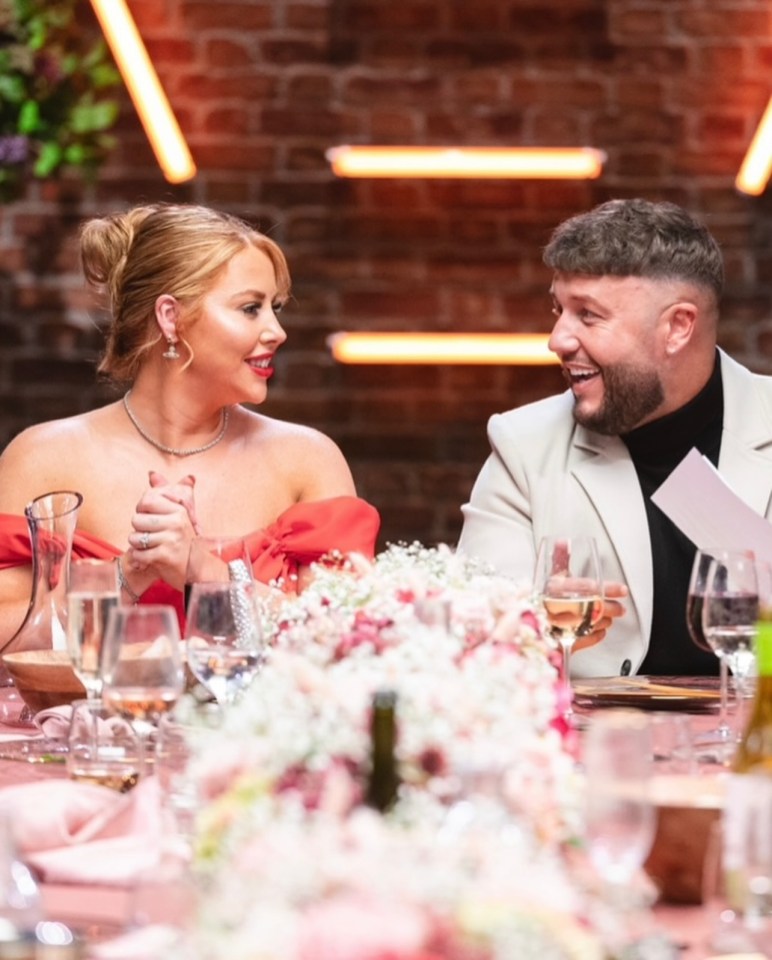 Polly Sellman and Adam Nightingale at their wedding dinner.
