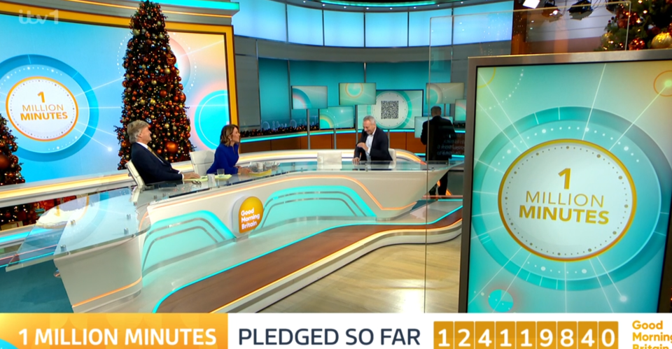 Susanna Reid on Good Morning Britain, with a "1 Million Minutes" pledge counter.