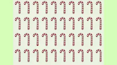 Spot the odd candy cane.