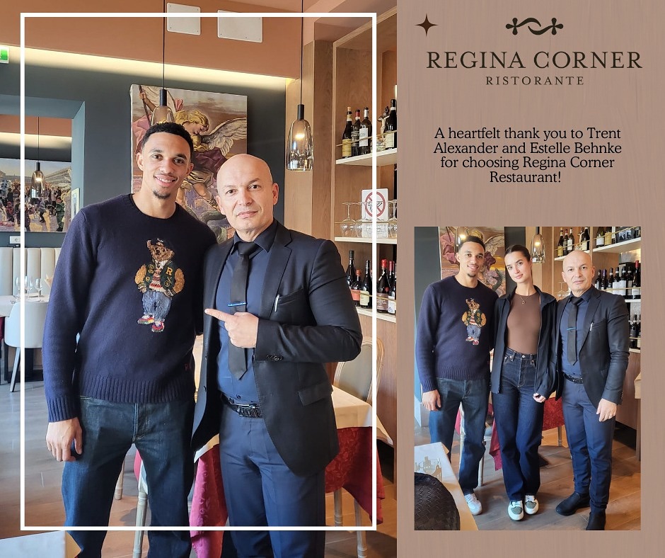 Trent Alexander-Arnold and Estelle Behnke at Regina Corner Restaurant.