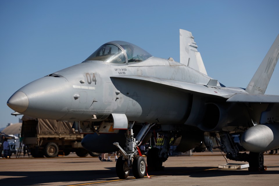 US Marine Corps McDonnell Douglas F/A-18C Hornet on display.