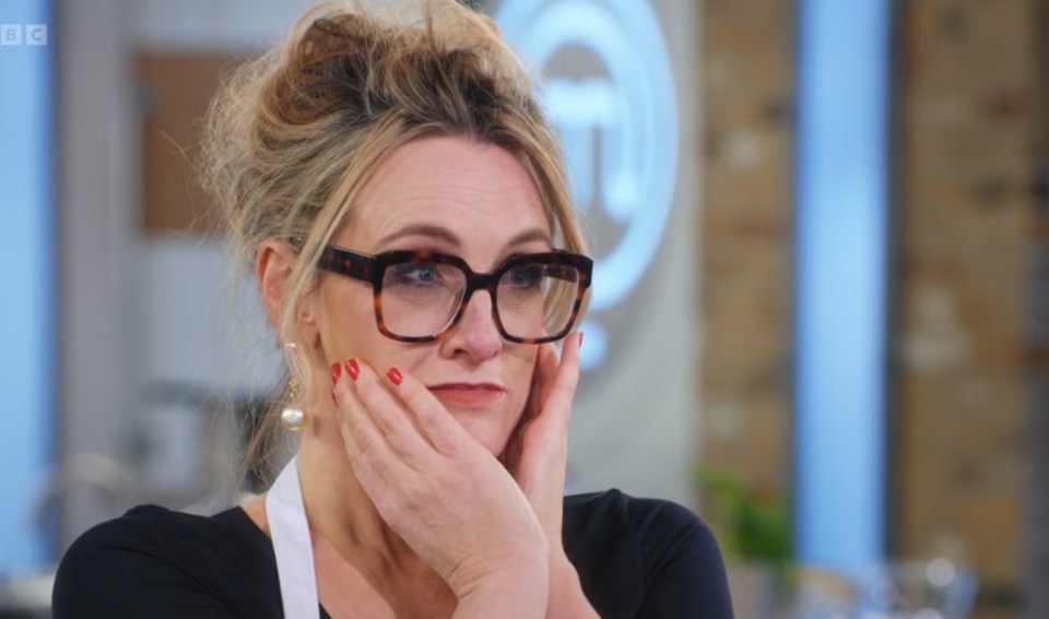 Grace Dent, the new MasterChef host, crying.