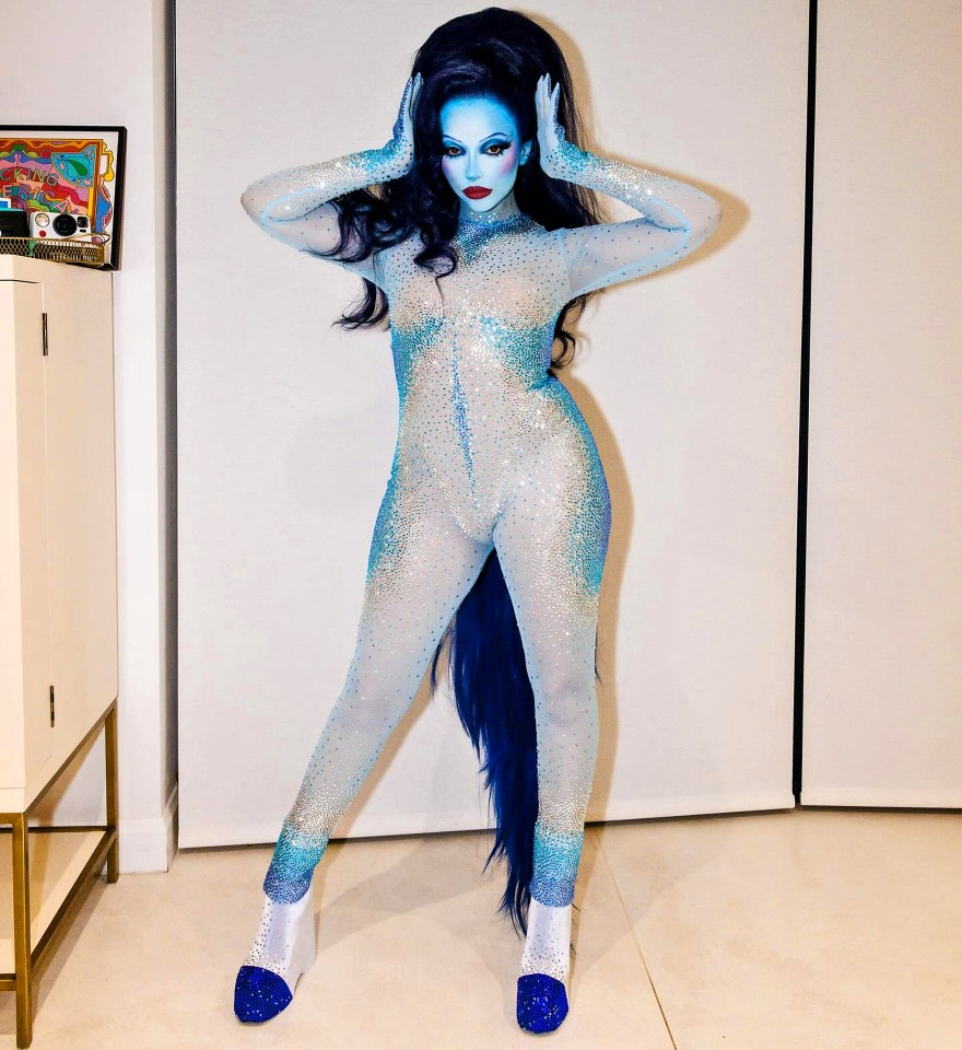 Jade Thirlwall in a centaur costume at a fantasy-themed party.