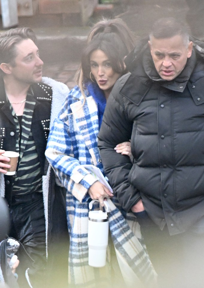 Michelle Keegan on the set of Brassic.