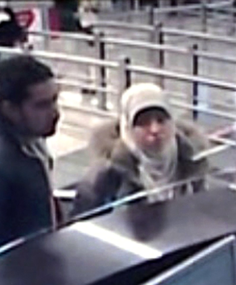 Hayat Boumeddiene at Istanbul airport.