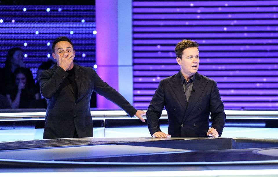 Ant and Dec on the set of Ant & Dec's Limitless Win.