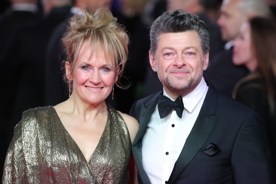 Andy Serkis and Lorraine Ashbourne at a premiere.