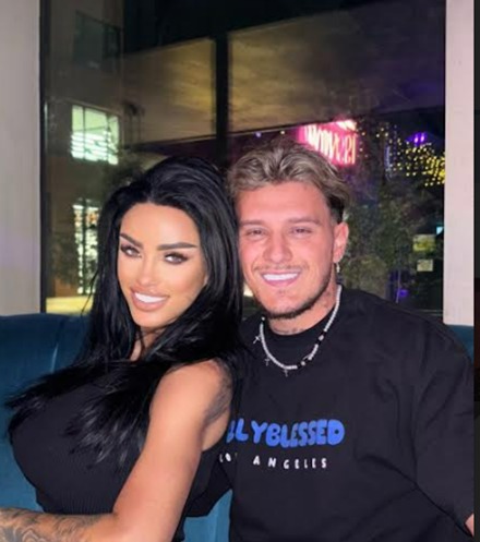 Katie Price and JJ Slater posing together.