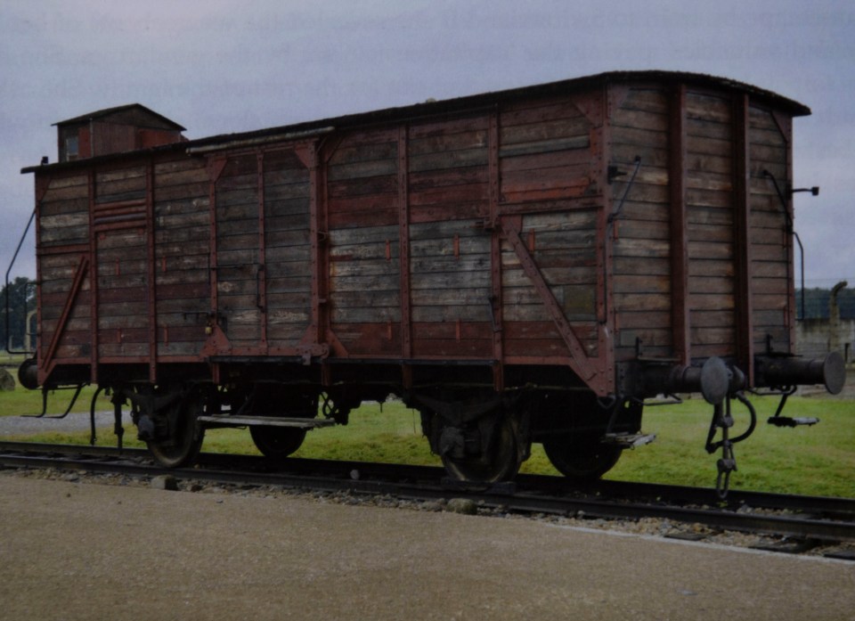 Cattle car at Auschwitz-Birkenau.