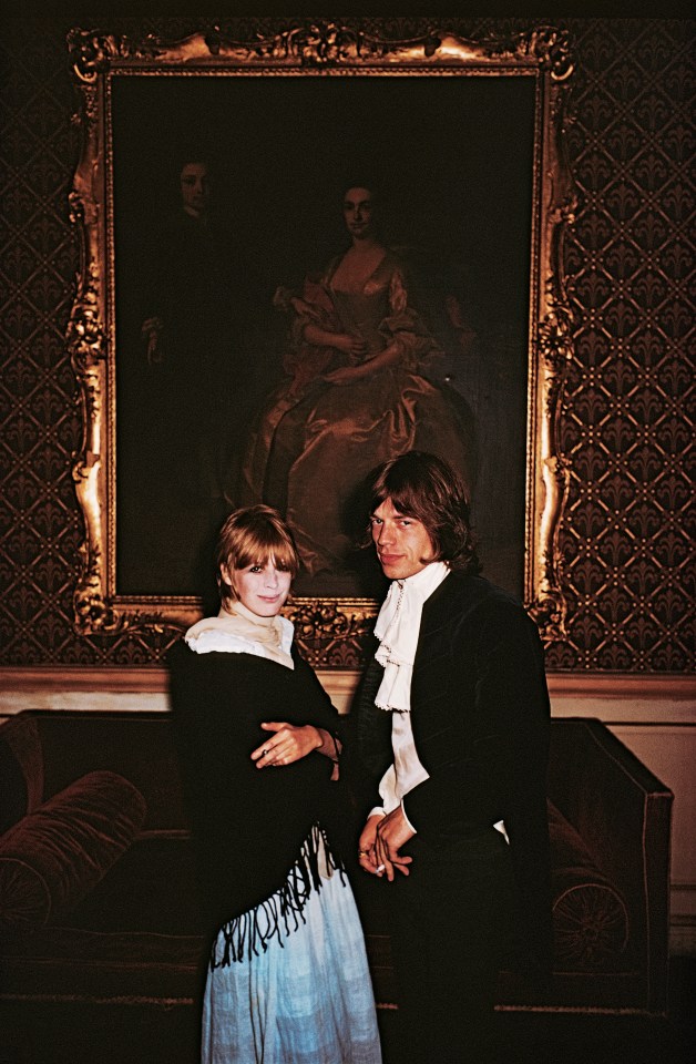 Marianne Faithful and Mick Jagger at Castletown House.