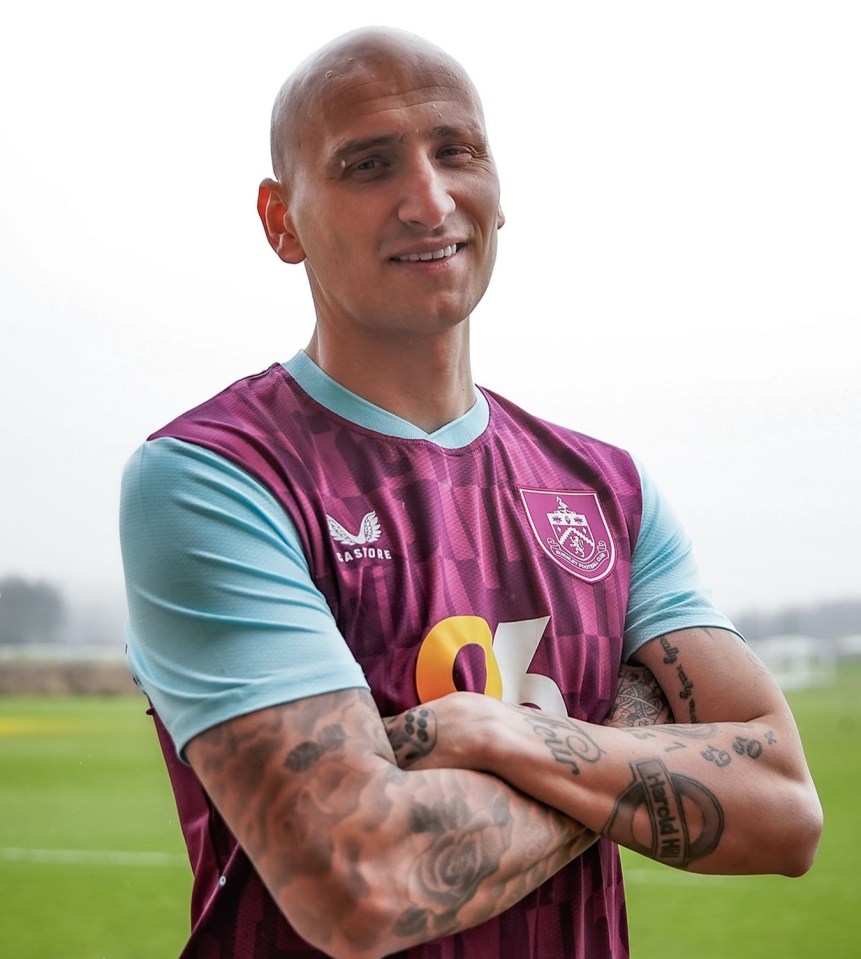 Jonjo Shelvey in Burnley football shirt.