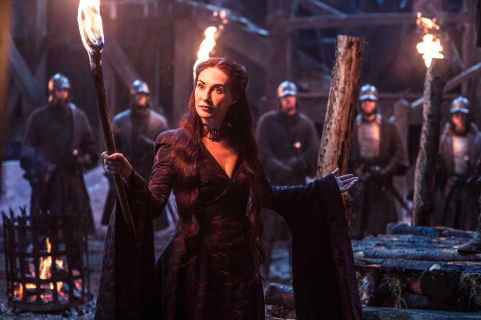 Carice van Houten as Melisandre in a scene from a television program.