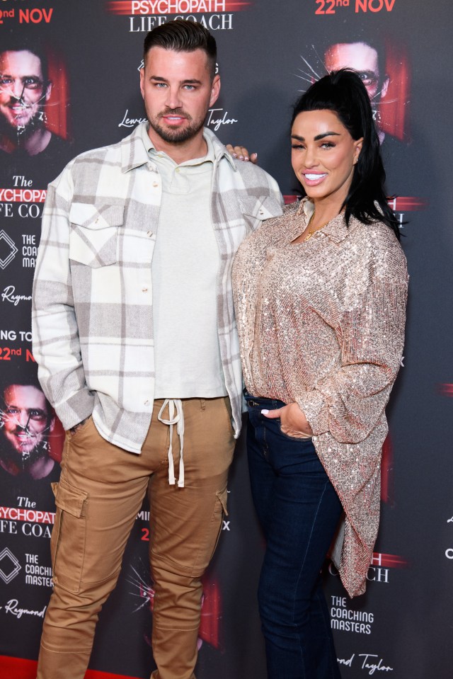 Carl Woods and Katie Price at the premiere of "The Psychopath Life Coach."