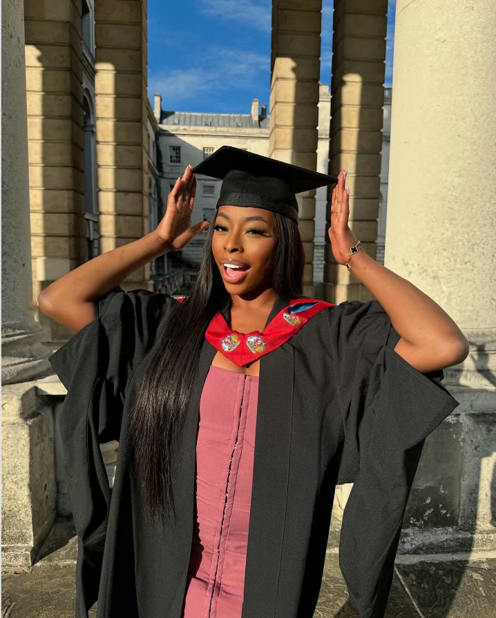Catherine Agbaje in graduation attire.